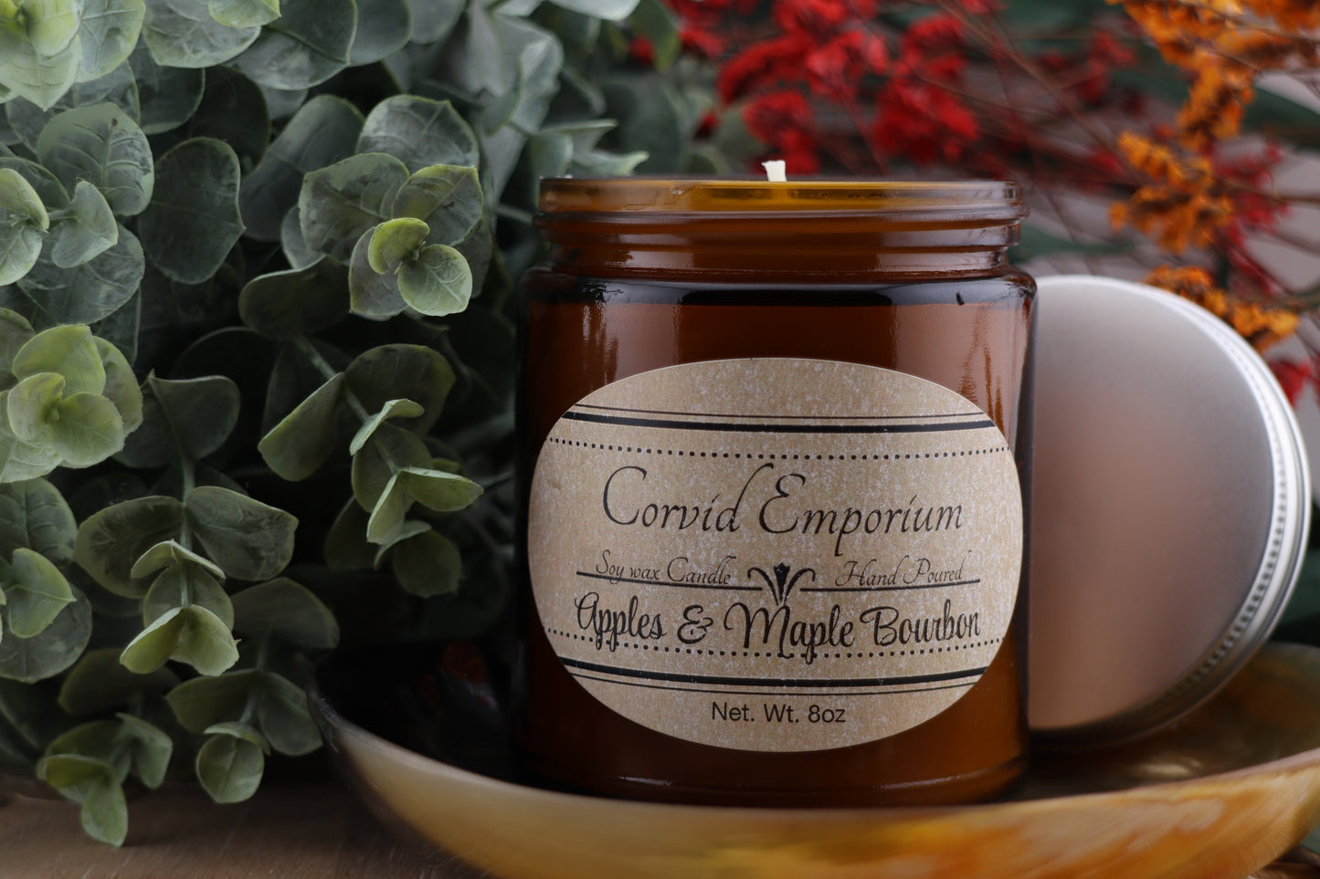 Apples and Maple Bourbon - 8oz Handmade Soy Wax Scented Candle