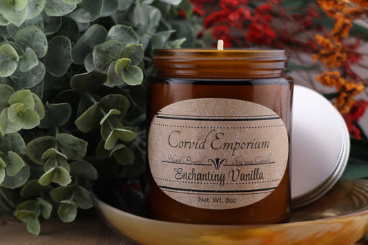 Enchanting Vanilla - 8oz Handmade Soy Wax Scented Candle